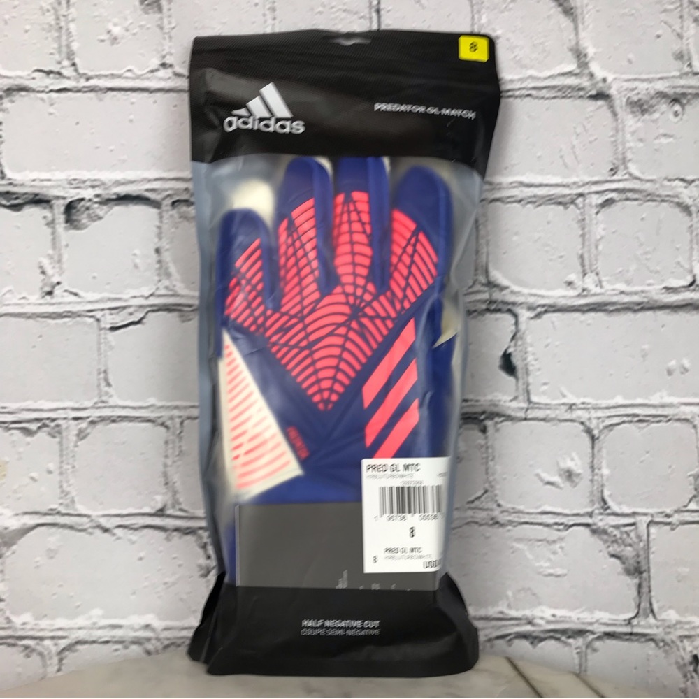 adidas Predator Match Gloves Half Negative Cut Size Option 8 or 9 - H53733